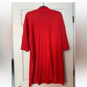 Dressed in LALA Vibrant Red/Orange Mock Neck Top
